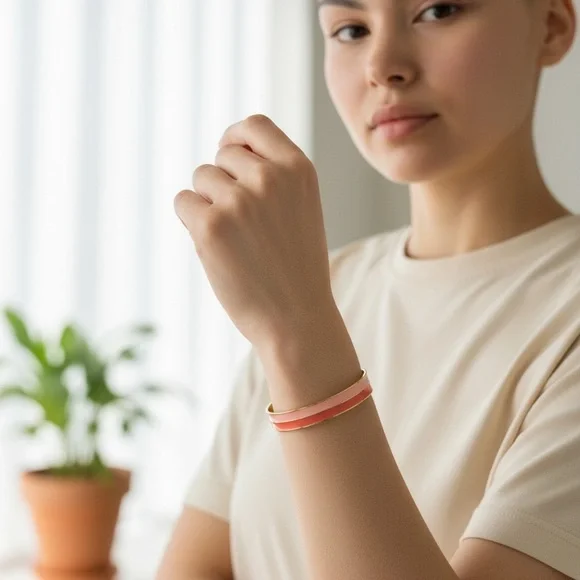 Elegant Gold and Pink Bracelet - Picture 1 of 2